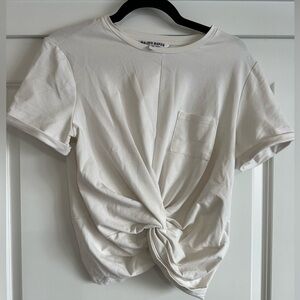 Walter Baker White front twist tshirt